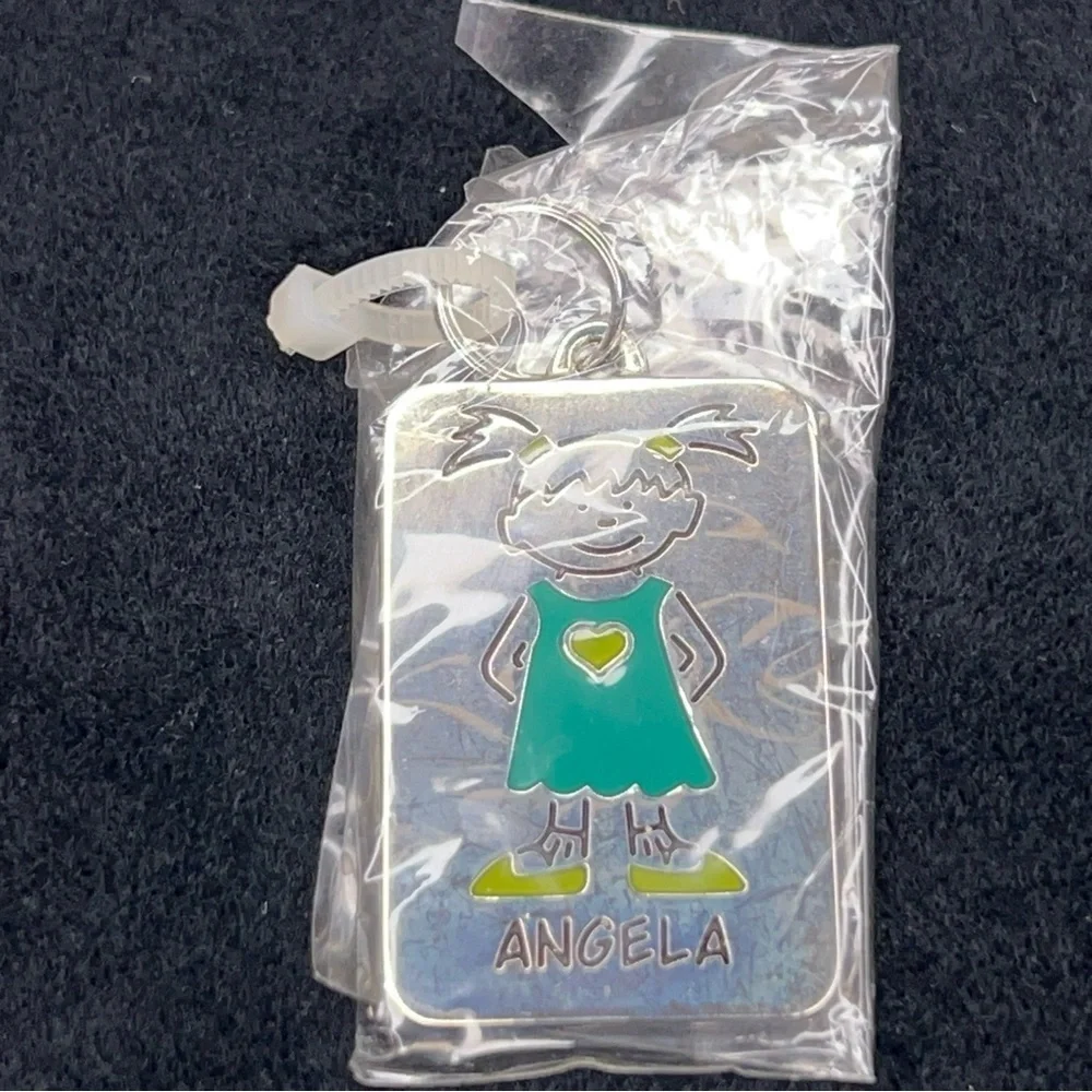 New Ganz Silver Angela Name Tag Charm Childrens Girls Gift NWT Pendant